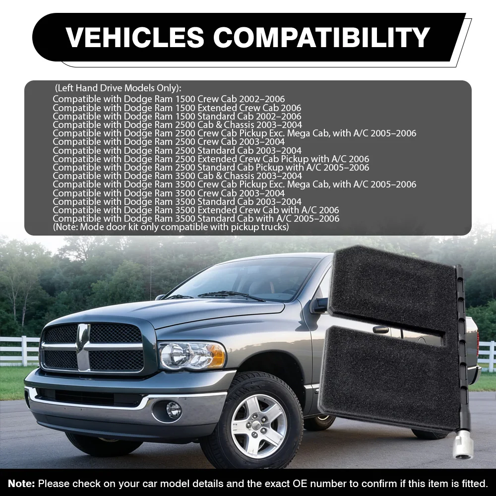 

HVAC Blend Door Repair Kit For Dodge Ram 1500 2500 3500 Crew Cab 902-323, 5073956AA, 5073964AA, 5189123AA, 68078418AA