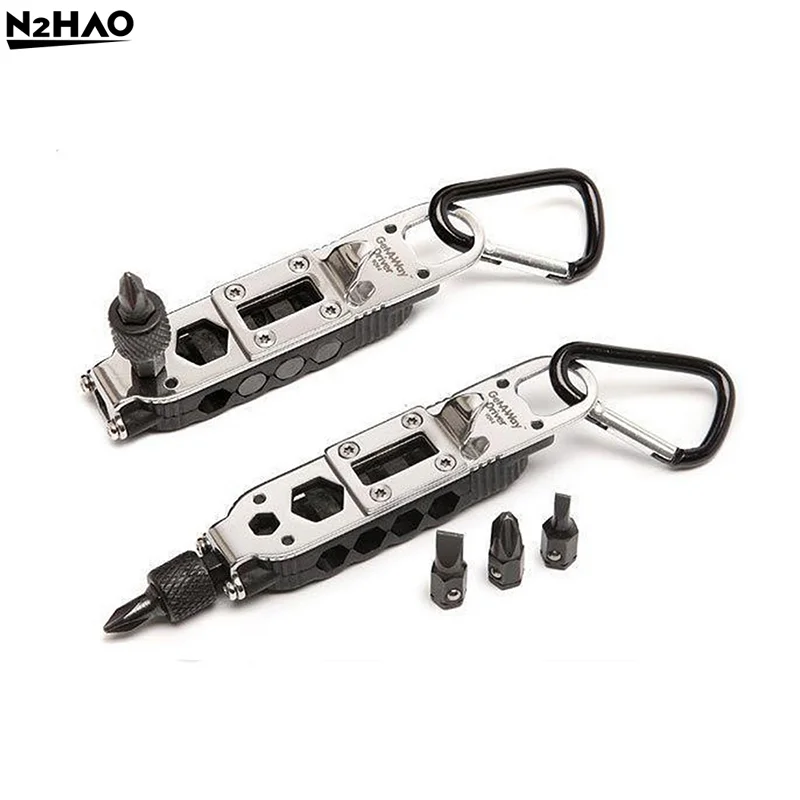 1PC Multi-purpose Screwdriver Multifunctional Mini Screwdriver Outdoor EDC Keychain Shape Screwdriver Portable Steel Repair Tool