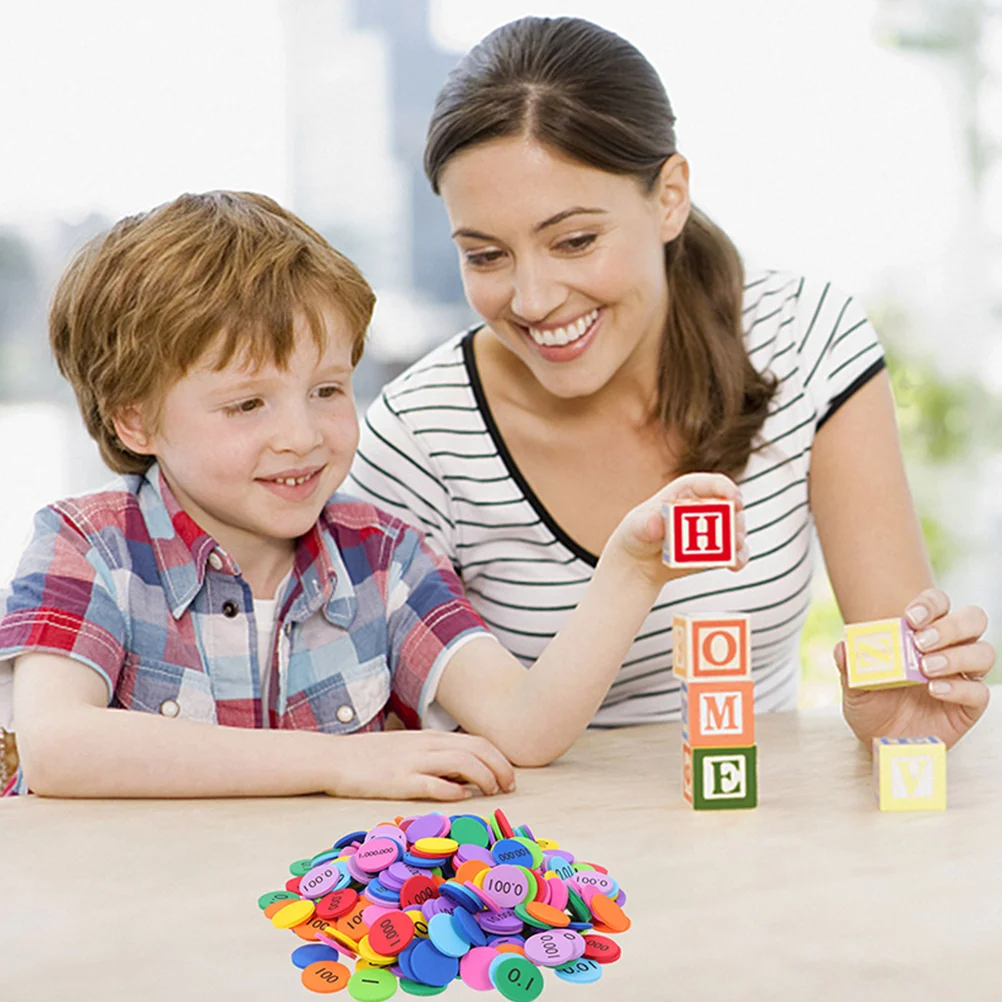 

320pcs Digital Disc Teaching Aids Colorful Place Value Disks Kids Math Toys Montessori Educational Tools Arithmetic Learning