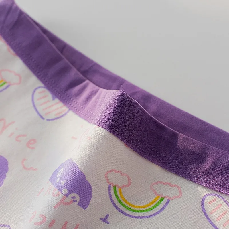 4 Stück weiche, antibakterielle Baumwoll-Slips für Kinder und Mädchen, Höschen mit Cartoon-Print, atmungsaktive Unterwäsche für Kinder von 3–16 Jahren – Detail 18