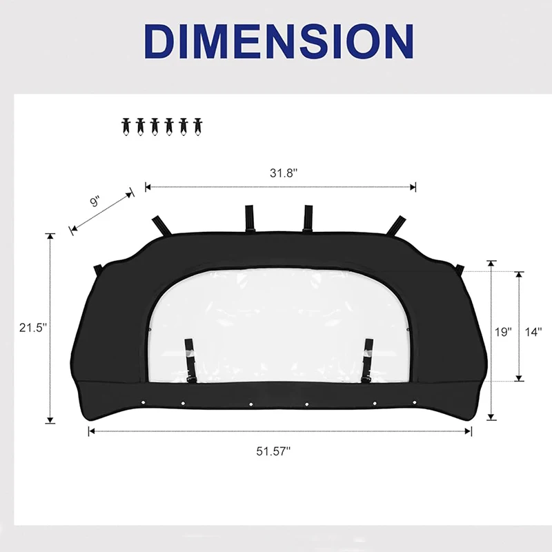 Zachte Achterruit Voor 2020-2024 2025 RZR PRO XP/Turbo R Stofstopper UTV Achterruit Panel regendicht UTV Accessoires