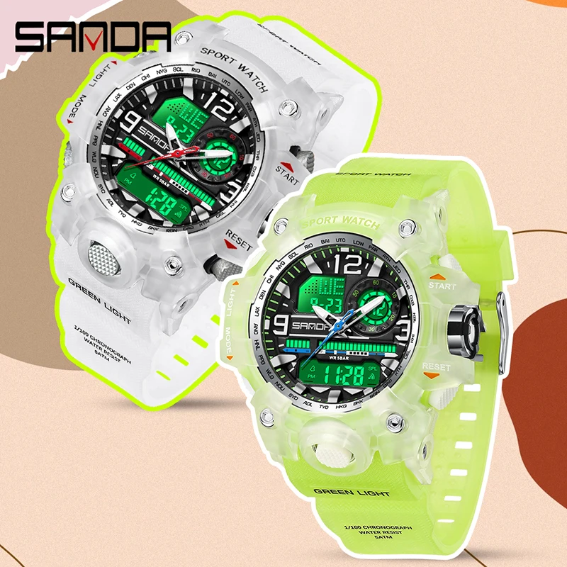 SANDA New Fashion Ladies LED Digital Sport Watch Boys Girl Watch Waterproof Students G Style Personality Quartz Wristwatch Hot