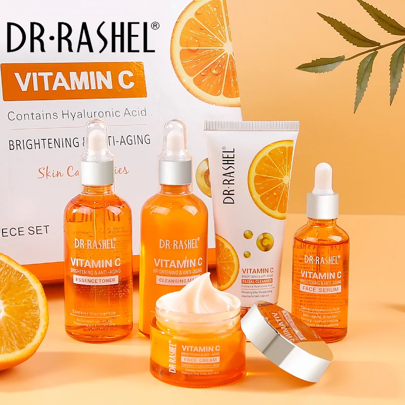 DR.RASHEL Vitamin C Hyaluronic Acid Facial Skin Care Set Moisturize Repair Easy to Absorb Skincare Improve facial skincare facia