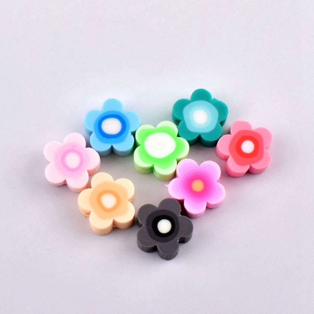 20Pcs/Lot Colorful Petal Flower Soft ceramic bead Polymer clay Bead for jewelry making