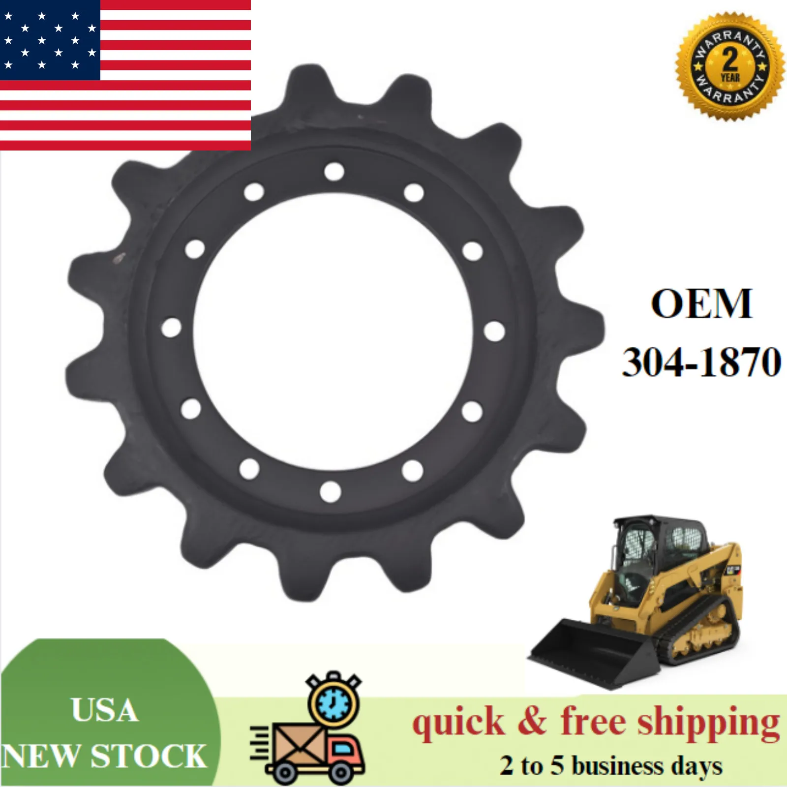 AP03 For CAT 259B3 239D 249D 259D Track Sprocket , 304-1870,12 Bolt Hole,15 Teeth