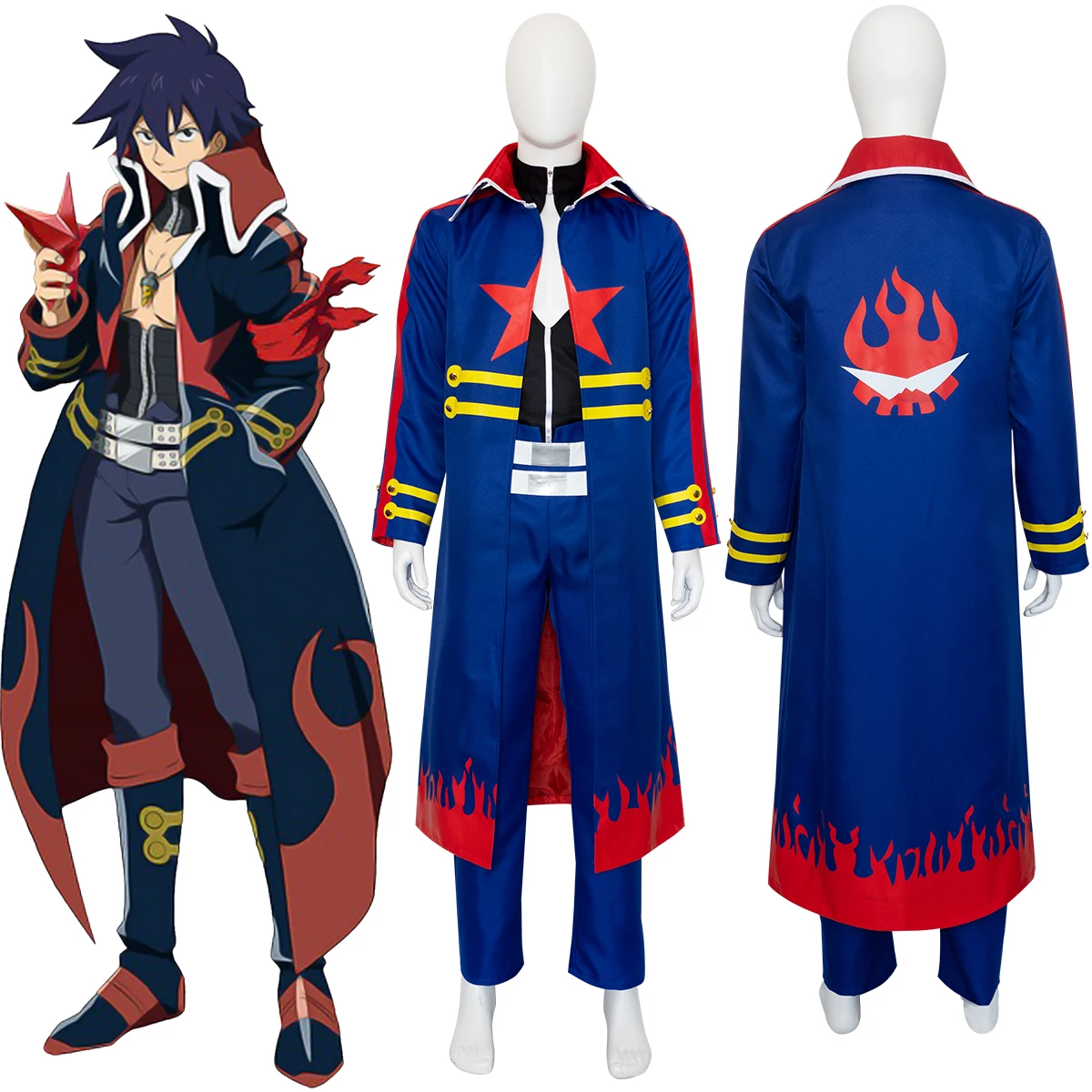 EN STOCK Tengen Toppa Gurren Lagann Simon The Digger Simon disfraz de Cosplay Anime Timeskip Super Galaxy equipo Dai-Gurren traje