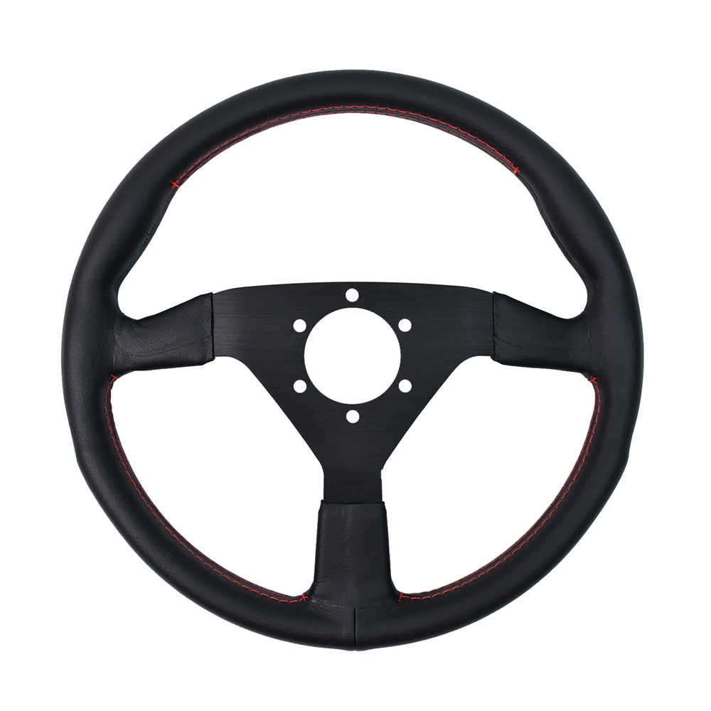 M Brand 350MM 14 Inch JDM Microfiber Leather Steering Wheel Multi-Color Horn Button Drift Simulation Steering Wheel for Rallying 4