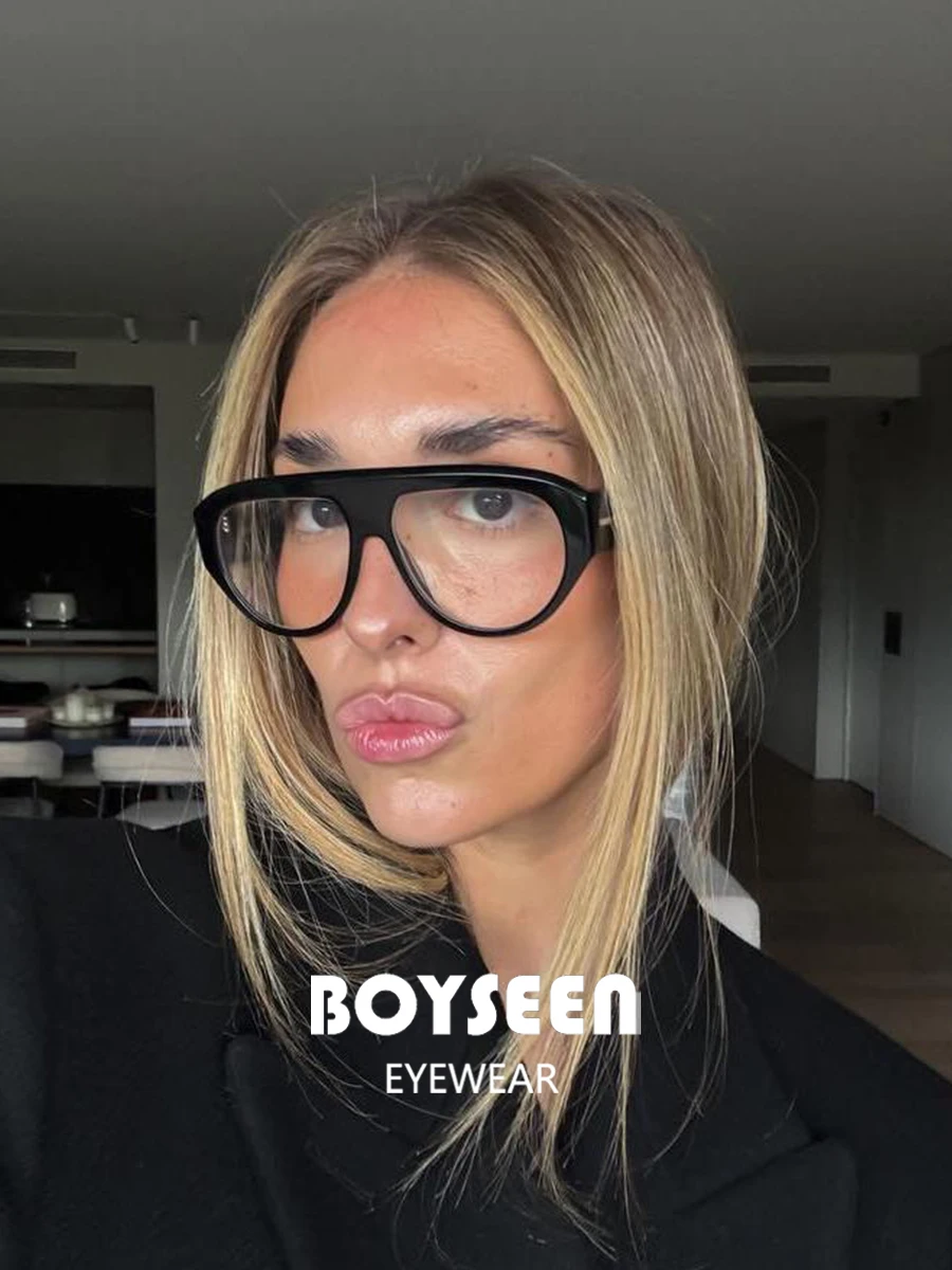 Piloten-Sonnenbrille mit großem Rahmen, Unisex, Übergröße, modische braune Sonnenbrille, Markendesign, Winterbrille – Detail 2