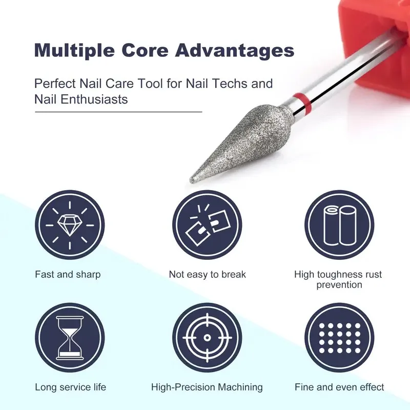 1PC/2PCS Diamant Nagel Bohrer, Flamme Nagel Bits Elektrische Fräser, für Nagel Polieren Entfernen Grat Gel rotierenden Schleifen