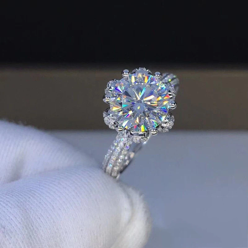 Morganite Ring VVS1 Grade Laboratory-Grown Diamond 1/2/3/5 Carat Gla Certification Women's Engagement Ring