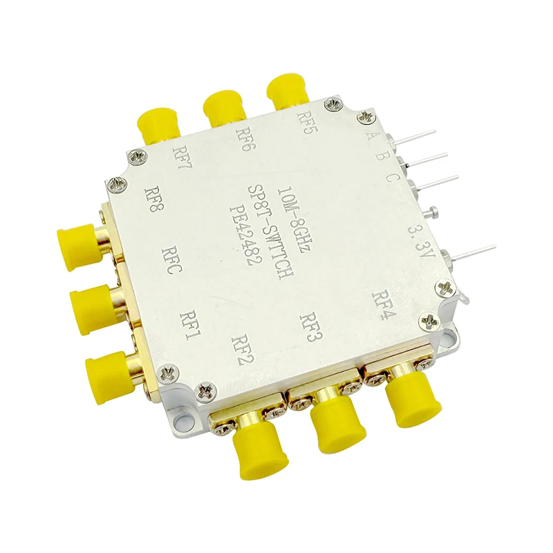 

SP8T RF Electronic Switch 10M-8GHz Broadband Wide High Isolation Low Insertion Loss PE42482 Module