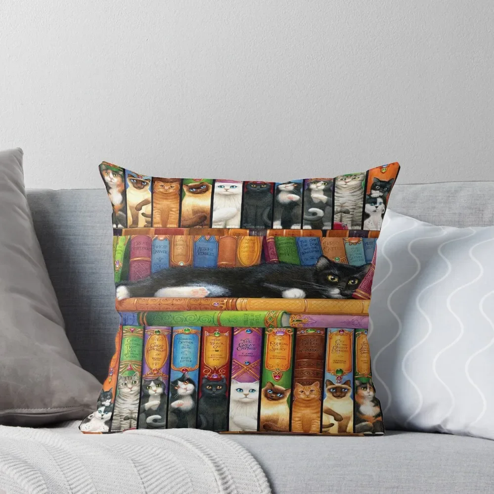 

Librarian Books And Cats Retro Throw Pillow Cusions Cover Sofa Cushions pillowcases for sofa cushions pillow