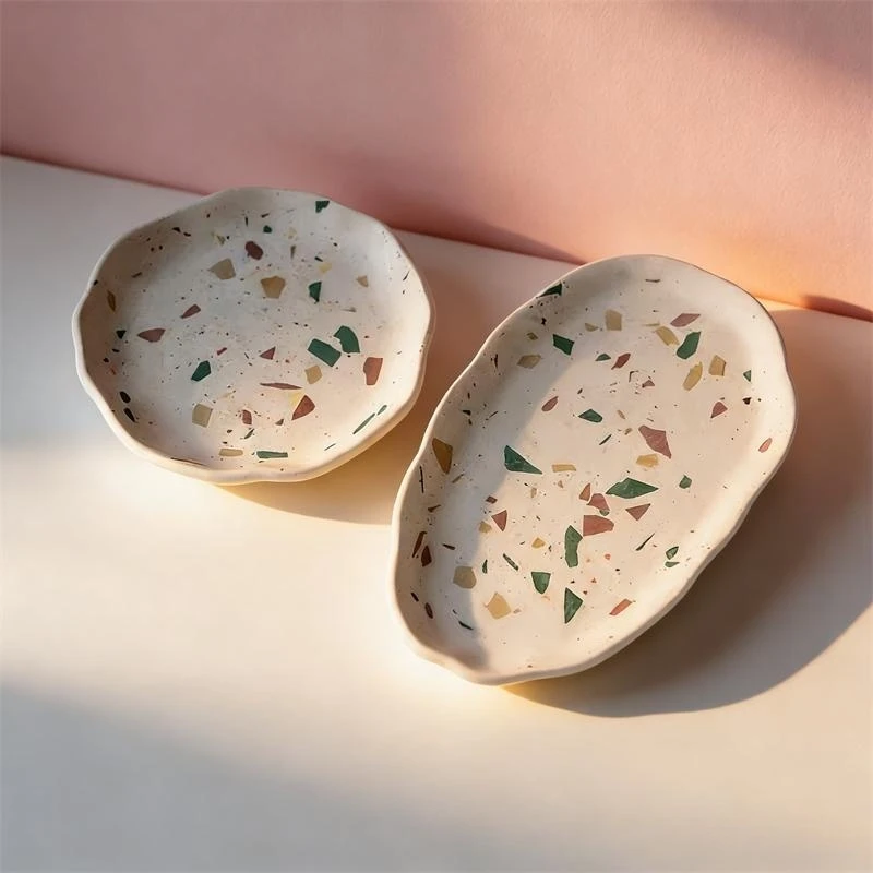 

Oval Cement Plaster Storage Tray Silicone Mold Round Gypsum Home Decoration Jewelry Display Tray Plate Epoxy Resin Mould