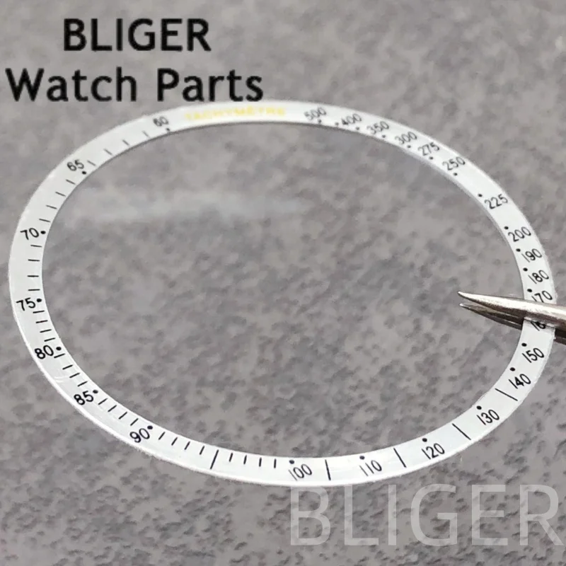 BLIGER إطار ألومنيوم مسطح إدراج 38.5 مللي متر أحمر أزرق رمادي خاتم فضي استبدال أجزاء إكسسوارات الساعة لحافة VK63