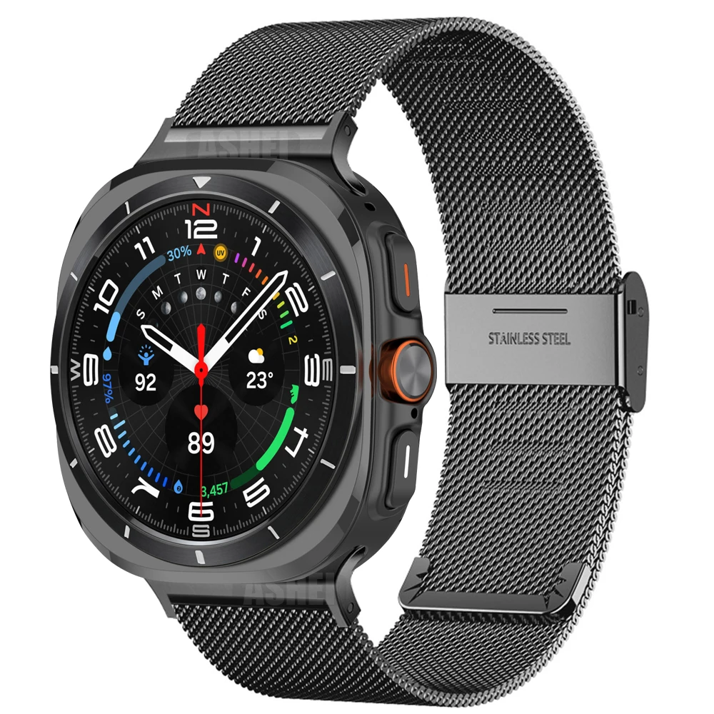 

For Samsung galaxy watch Ultra band 47mm Stainless Steel Wristband galaxy watch Ultra 47mm strap no gaps Bracelet Milanese Strap