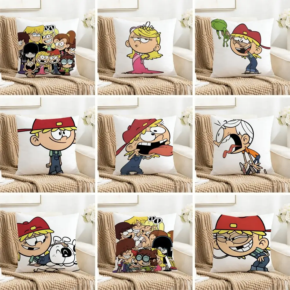 Funda de cojín Loud-House Lincoln Loud Siblings, lavable, de lino sintético, para uso diario, sofá, hogar, habitación, decoración ligera
