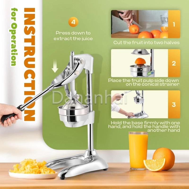 High Quality Manual Citrus Juicer Small Commercial Fruit Juicer New Commercial Grade Manual Squeezer for Bars Restaurants