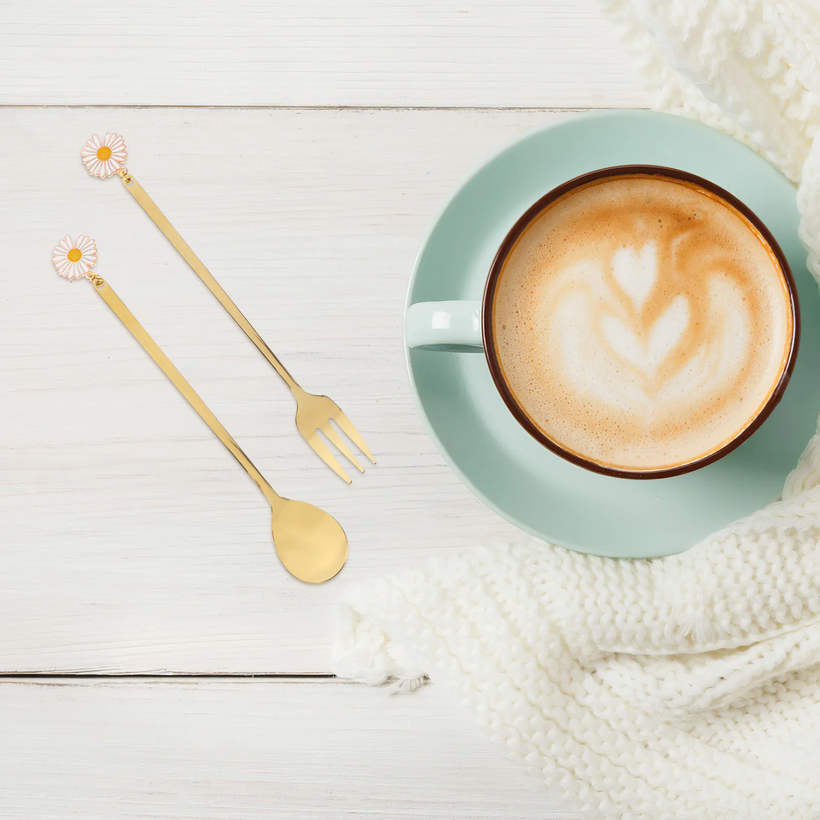 

2Pcs Stainless Steel Fruit Forks Creative Mini Dessert Spoons Portable Coffee Tea Sugar Spoons Cake Pastry Salad Appetizers