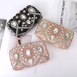 New European and American Heavy Industries Women's Dinner Bag Metal Chain Shoulder Bag with Diamond Handbag Women's Storage Bag