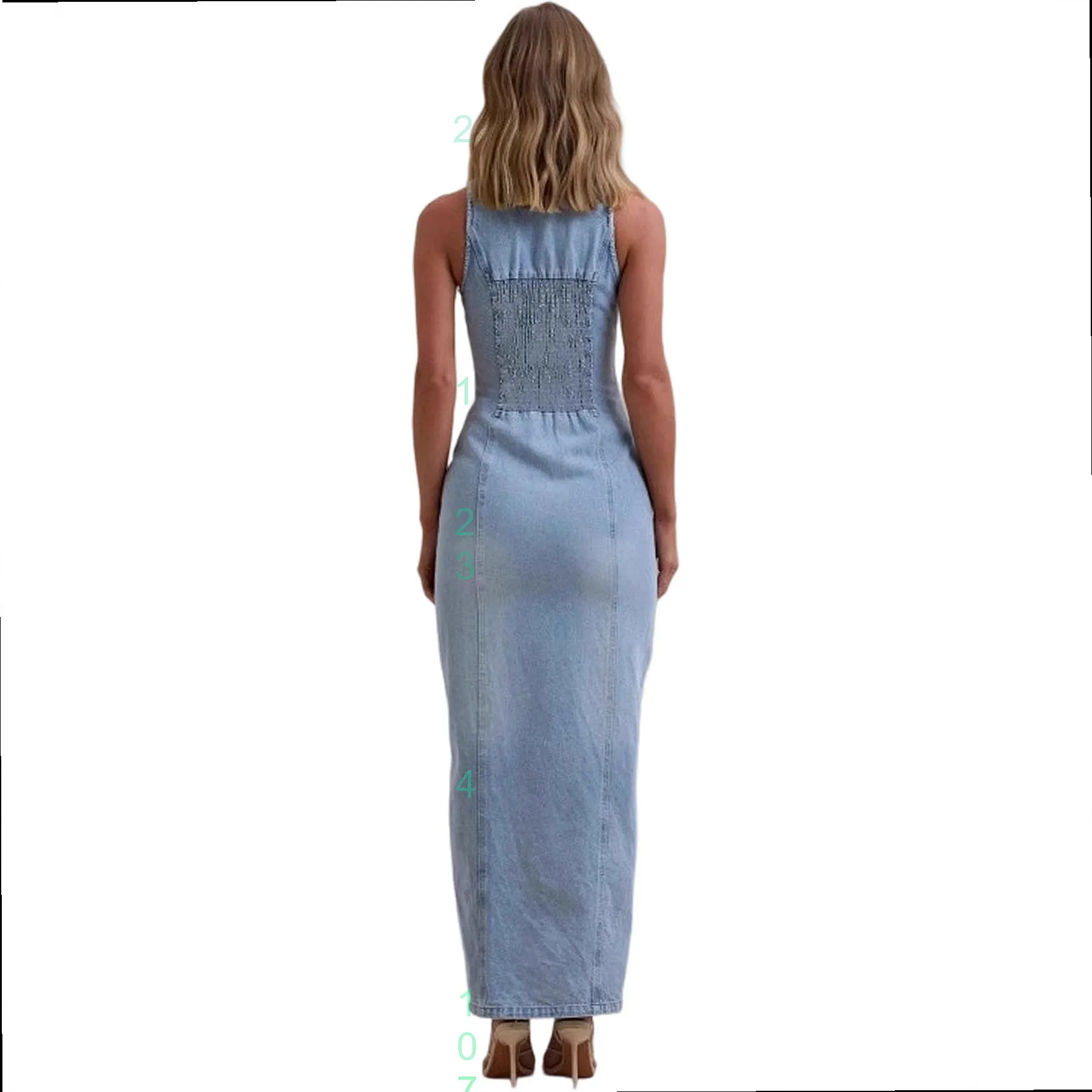 2025 Summer Denim Dress Dresses Wash Jean One Button Back Tie Dye Jumpsuit Playsuit Matching Set