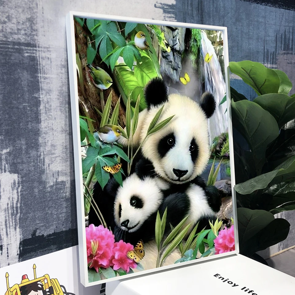 New Diamond Painting Animals Panda 5D Diamond Mosaic Cross Stitch Kit Diamond Embroidery Cartoon Crystal Bead Painting Art