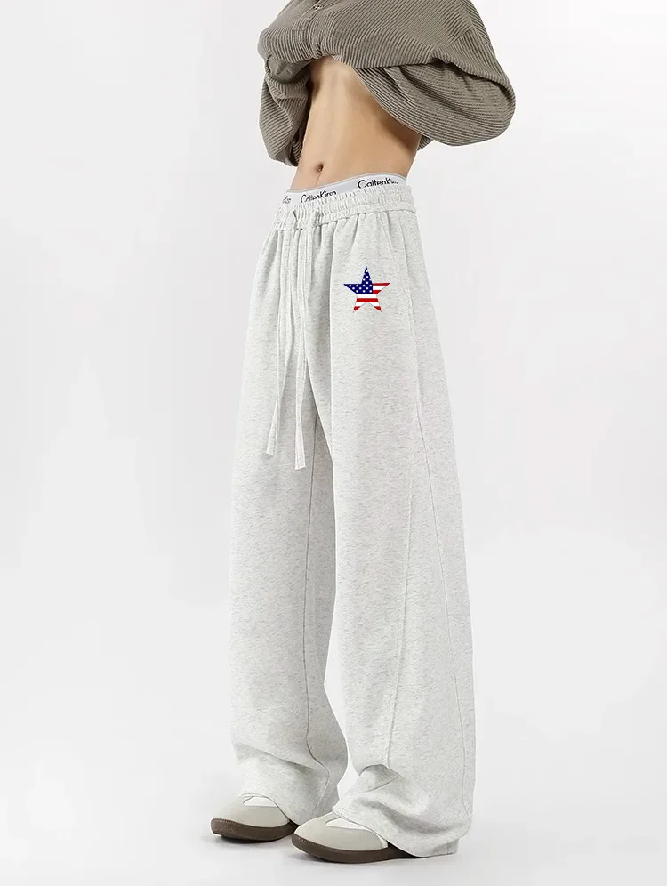 

Stars American flagSport pants men straight pants men loose black casual pants street clothing trousers men clothing streetwear
