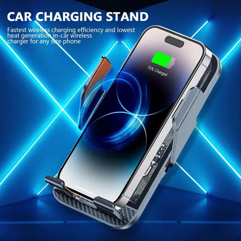 Vehicle Charging Phone Stand 360-Degree Rotation Wireless Car Air Vent Charger Auto Alignment Air Vent Phone Bracket For