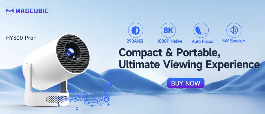 Magcubic HY300 Pro Projektor 8K Wifi6 Android Mini-Beamer Dual WIFI BT5.4 Heimkino Outdoor HD Tragbar – Detail 1