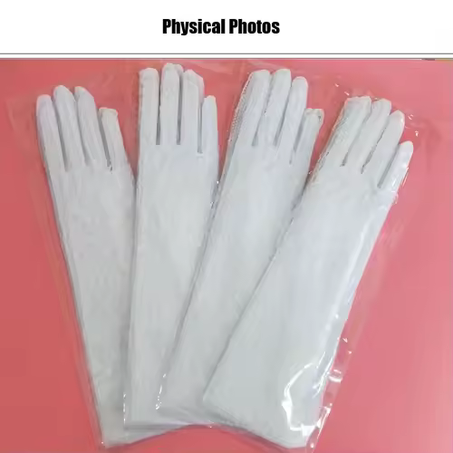 WG054 Wedding Bridal Long Gloves Eyelash Edge Lace Appliqed Finger Bride Handschuh White Gloves Women Prom Opera Gloves - Image 5
