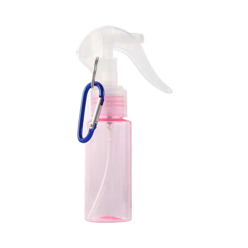 Contenitore riutilizzabile da viaggio Atomizzatore Trigger Bottiglie spray Moschettone Gancio Bottiglie riutilizzabili Flacone spray con portachiavi