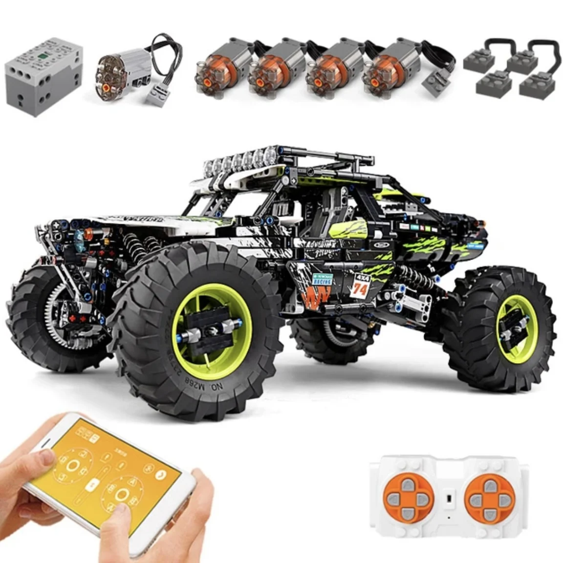 Mould King 18002 App Remote Control Buggy Compatible Moc 19517 19664 Off-Road Climbing Truck Model Building Blocks Brick