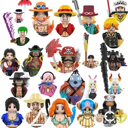 Décennie s de construction de dessin animé japonais pour enfants, têtes de mini figurines, série d'anime, One Piece, Luffy, Zoro, X0356, X0357, Gol D Roger