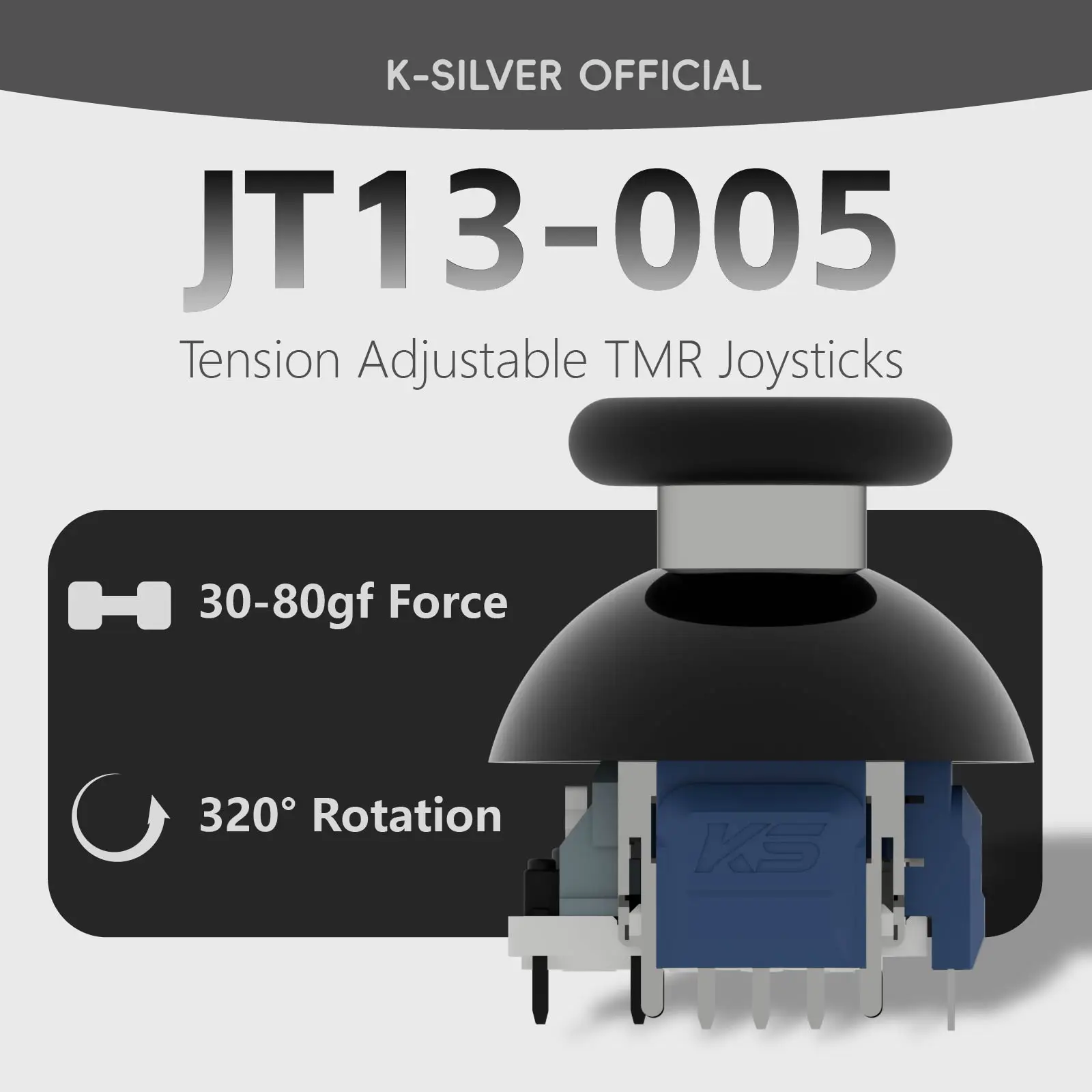 For PS5 PS4 K-SILVER JT13-005 320 Tension Adjustable TMR Magnetic Joystick 30-80gf Force Anti-drift Stick Repair Module - view 3