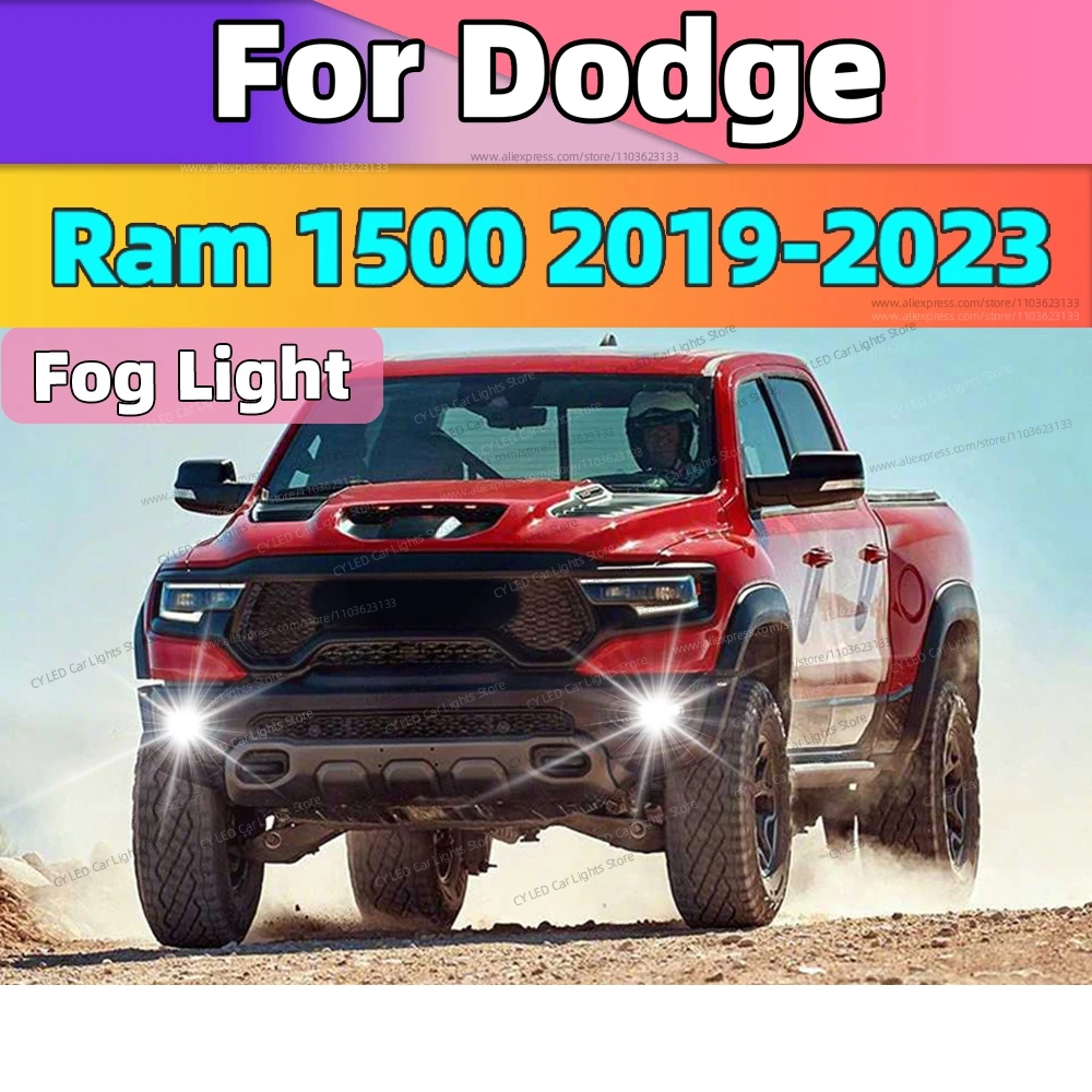 

2pcs 6000K LED Front Fog Lamp Canbus Car Light Blub For Dodge Ram 1500 2019 2020 2021 2022 2023 Auto Accessories