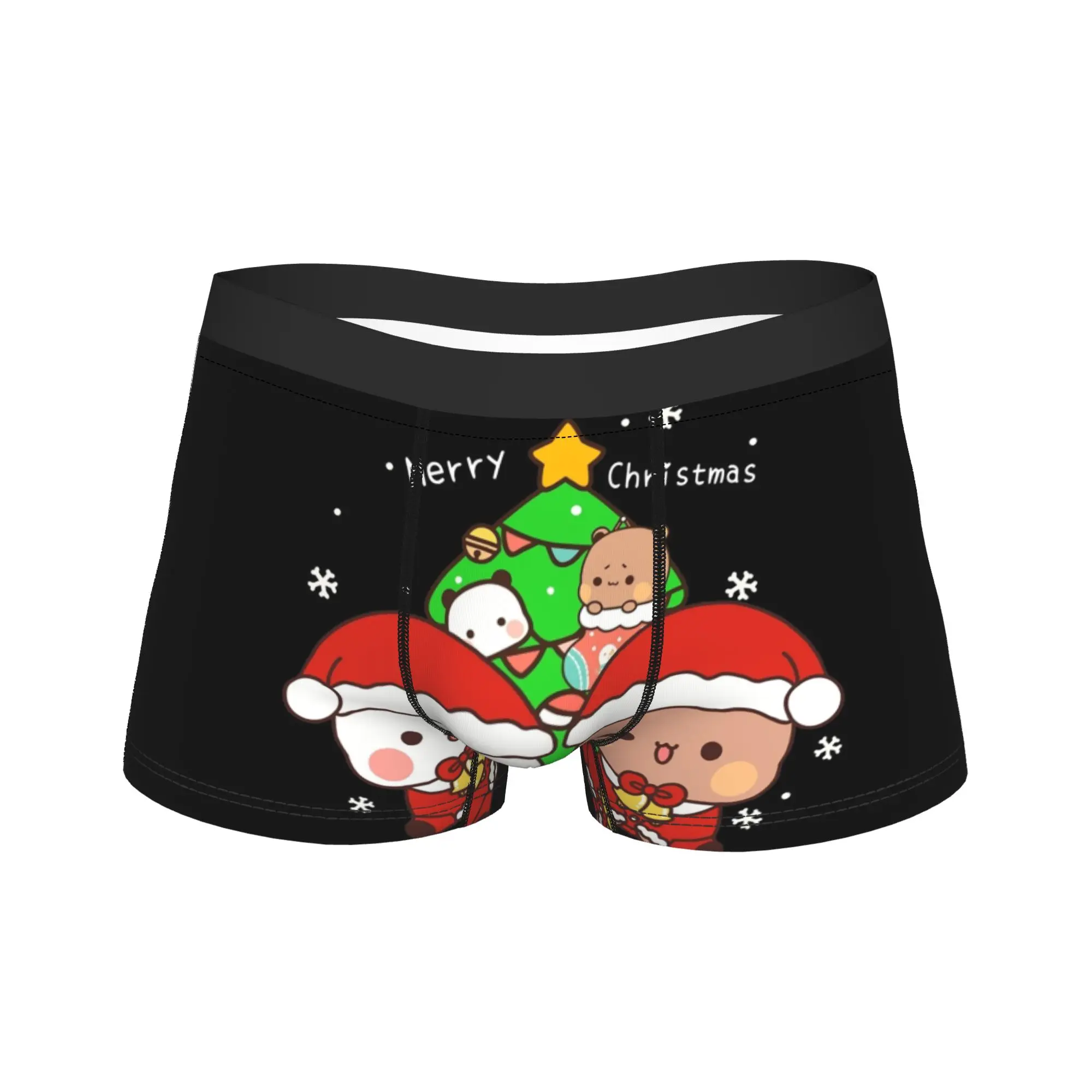 

Bubu and Dudu Merry Christmas Tree Santa Boxer Brief Underwear Trenky Male Soft Trend Boxershorts Design Oversize Underpants