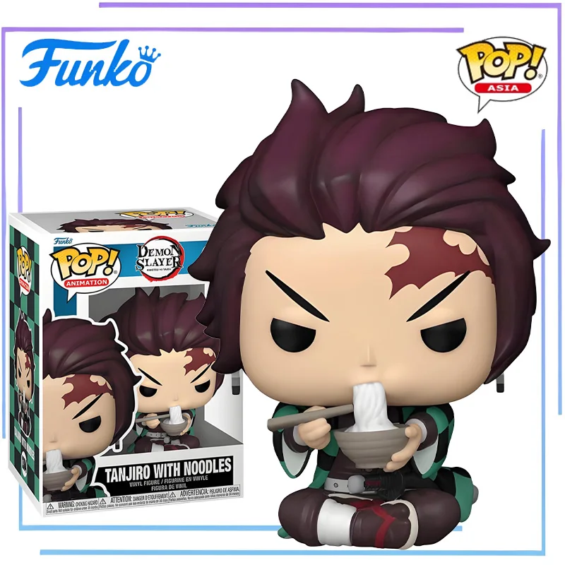 

Genuine Edition FUNKO POP Demon Slayer: Tanjiro Kamado with Noodles Anime Action Ornament Model Toys Assembly Collectible Model