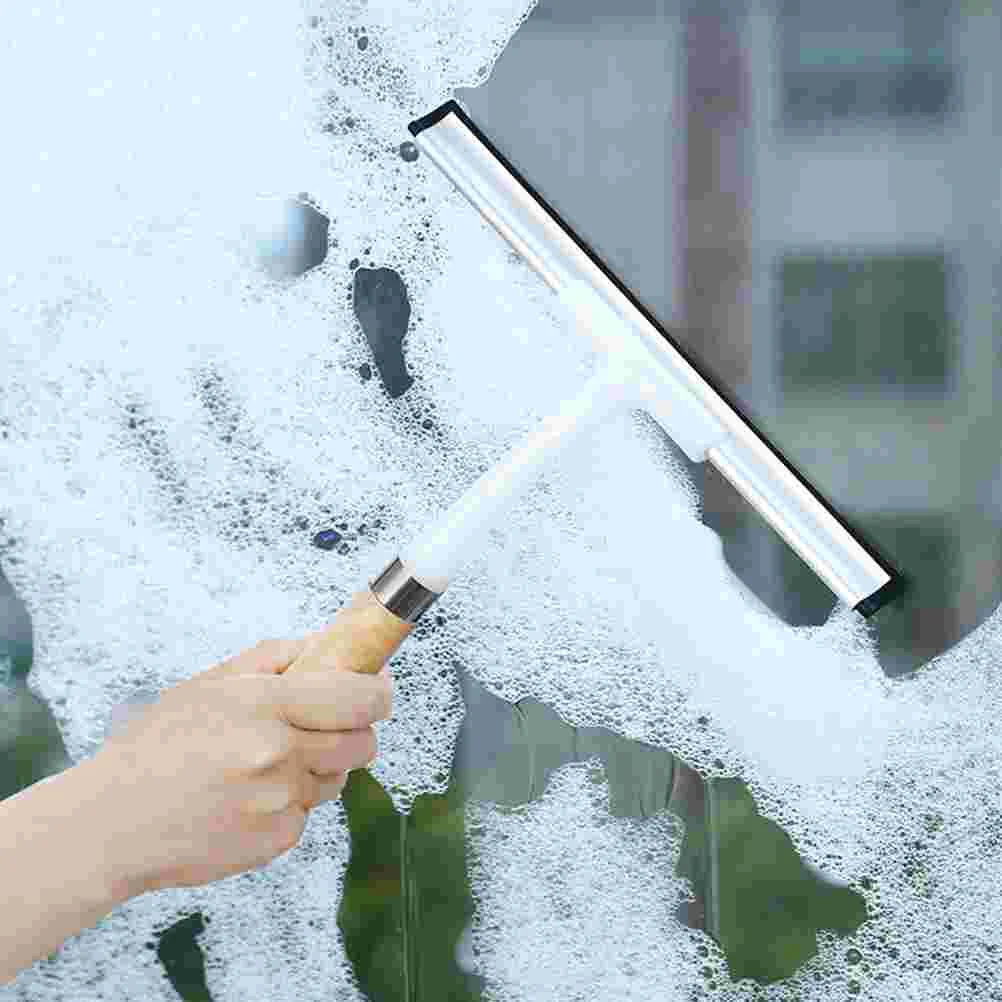 Glass Wiper Window Cleaner Household Window Cleaning Tool Glass Cleaner Squeegee Windows Wood Rubber Handle Accessory