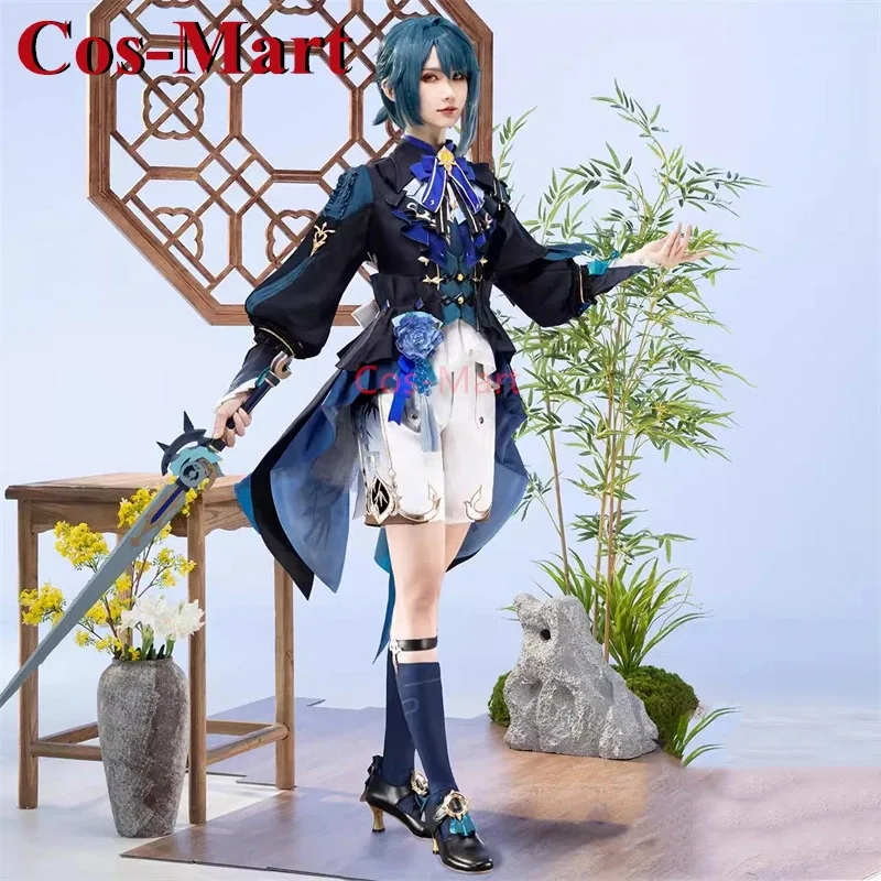 

Cos-Mart Game Genshin Impact Xingqiu Cosplay Costume Deepavali Rain Melts Bamboo Skin New Year Outfit Party Role Play Clothing