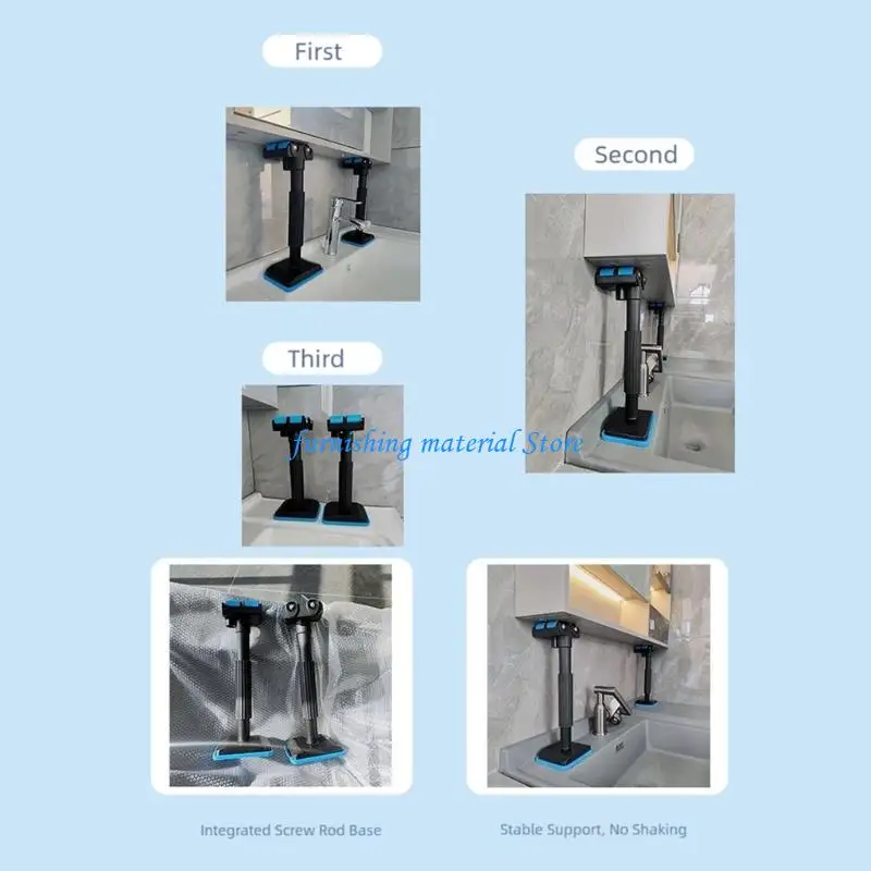 Y5GD Pair Robusts Adjustable Support Bracket Featuring Rollers Heavy Duty 400kg Capacity Lifting Rod for Vanity Installation