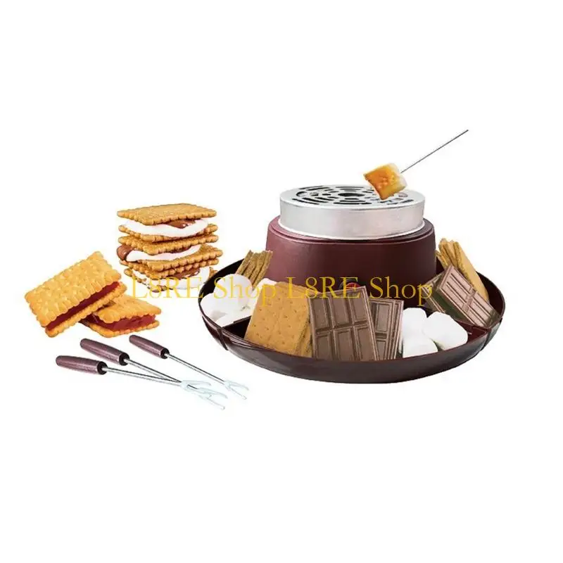 L8RE 110V Electric Chocolate Fondue Set Flameless Safe Suitable for Indoor Making