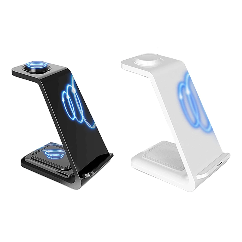 

3 In 1 Wireless Charger Stand For Apple/Samsung/Watch Fast Charging Dock Station Black