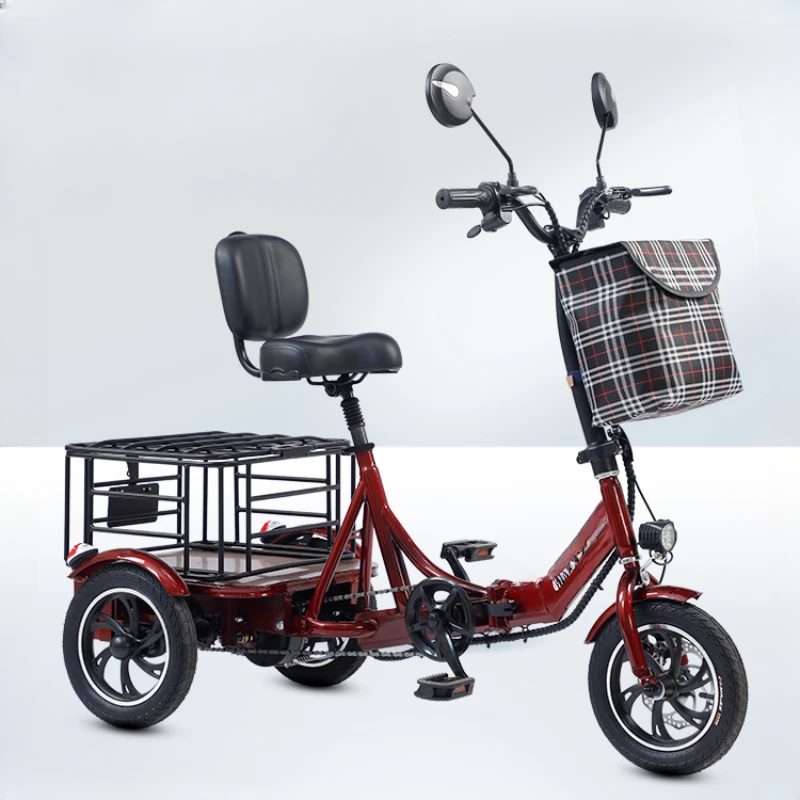 

Adult household small folding middle-aged and elderly pedal human-powered electric tricycle