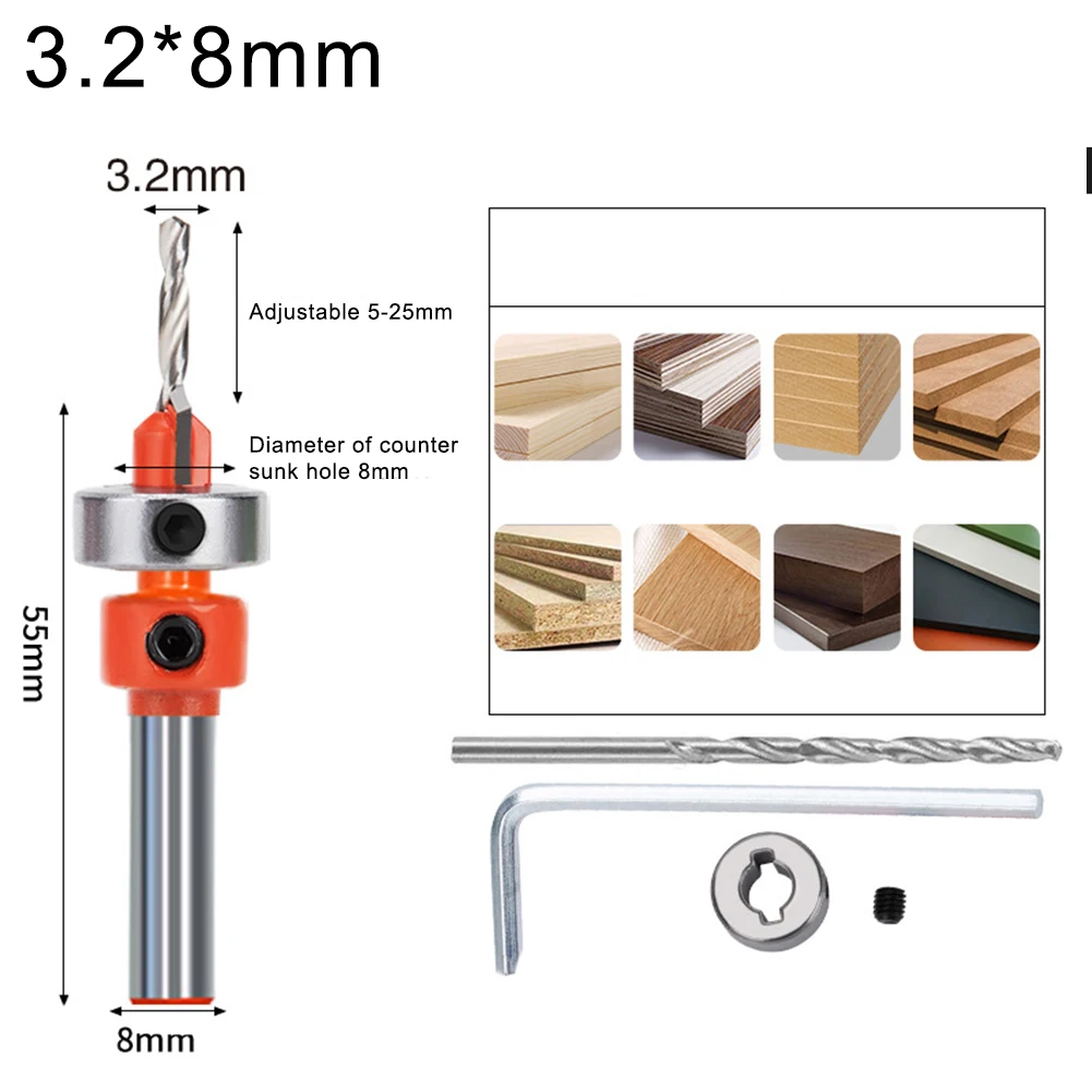 Houtbewerking Verzinkboor Boor Verstelbare Gat Opener Frees Met Limiter Twists Boor Stap Boor Installatie Tool