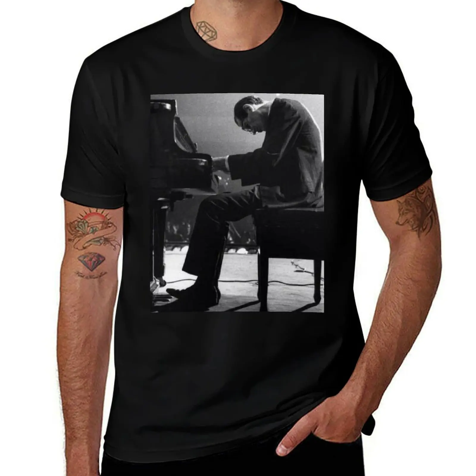 Bill Evans Immersed in a Live Jazz Performance T-Shirt Casual Light Summer Short Sleeve Top T-Shirt