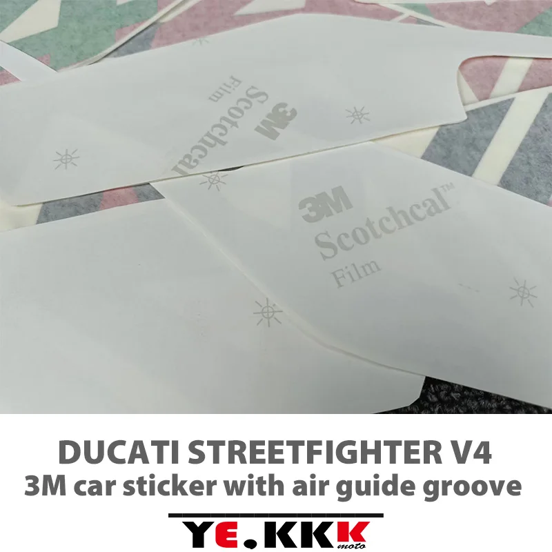 Pegatina de Panel lateral 3M con ranura de guía de aire, pegatinas de estilo de personalización especial de alta calidad para Ducati STREETFIGHTER V4