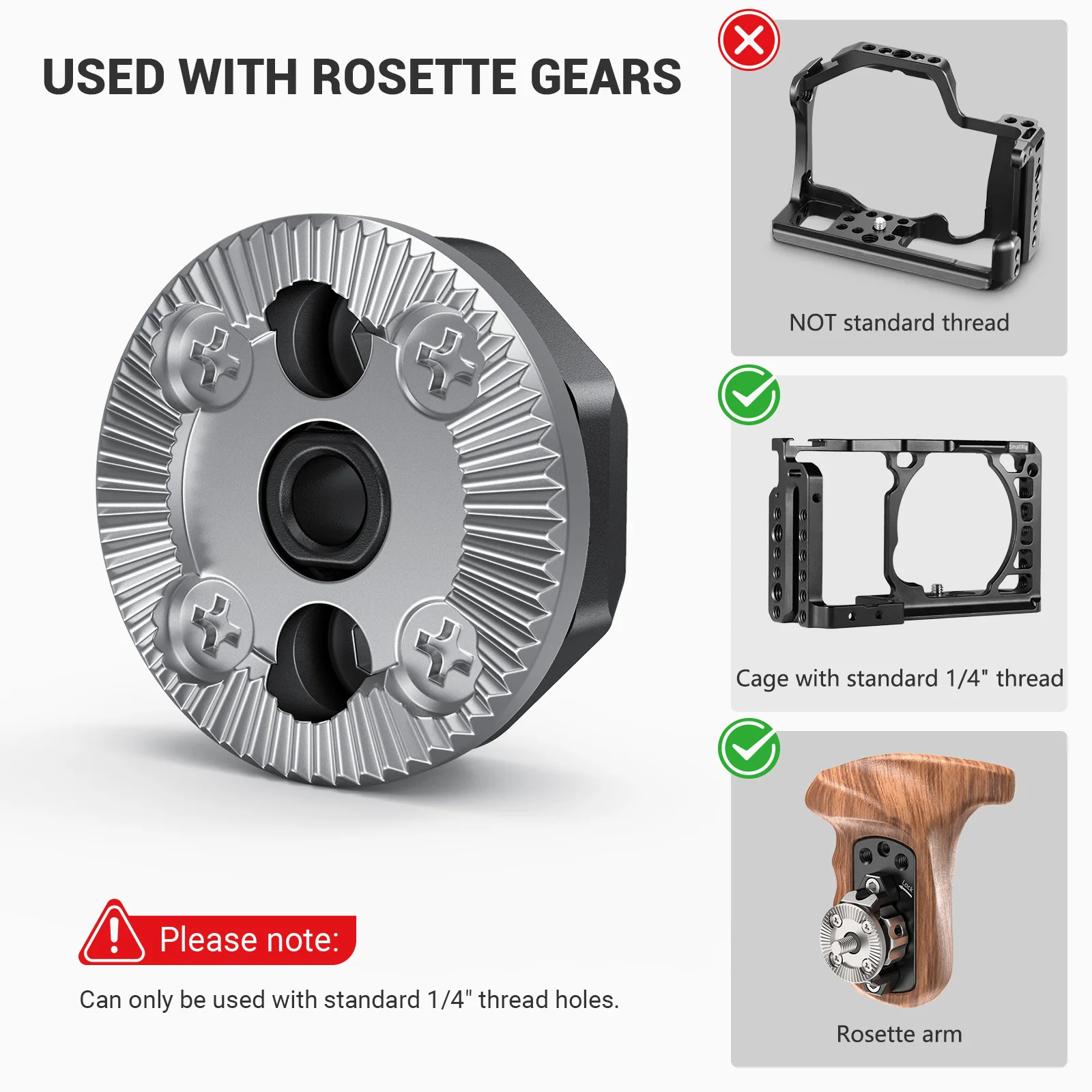 SmallRig ARRI-Standard Rosette Bolt-On Mount Plate (M6 Thread) for Camera Cage and Accessories -SAP2804