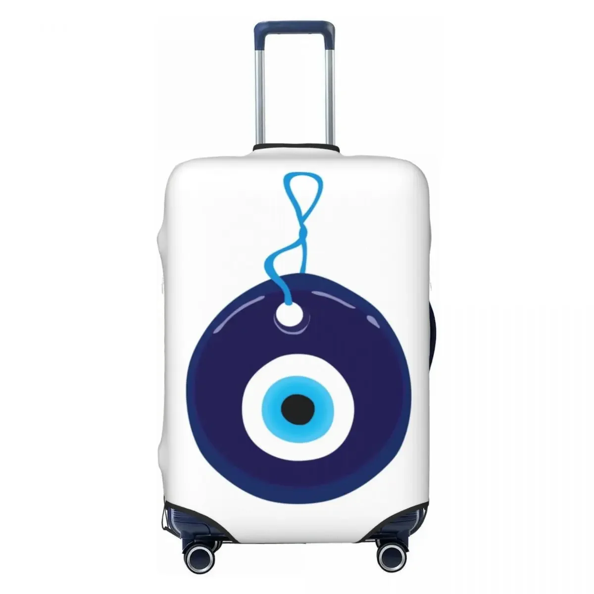 Custom Blue Evil Eye Bead Luggage Cover Elastic Travel Suitcase Protective Covers Fits 18-32 Inch