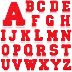 Carnival Red Letters Embroidered Iron On Patch Applique Diy Name Badge Alphabet Patches For Clothing Bag Accessories