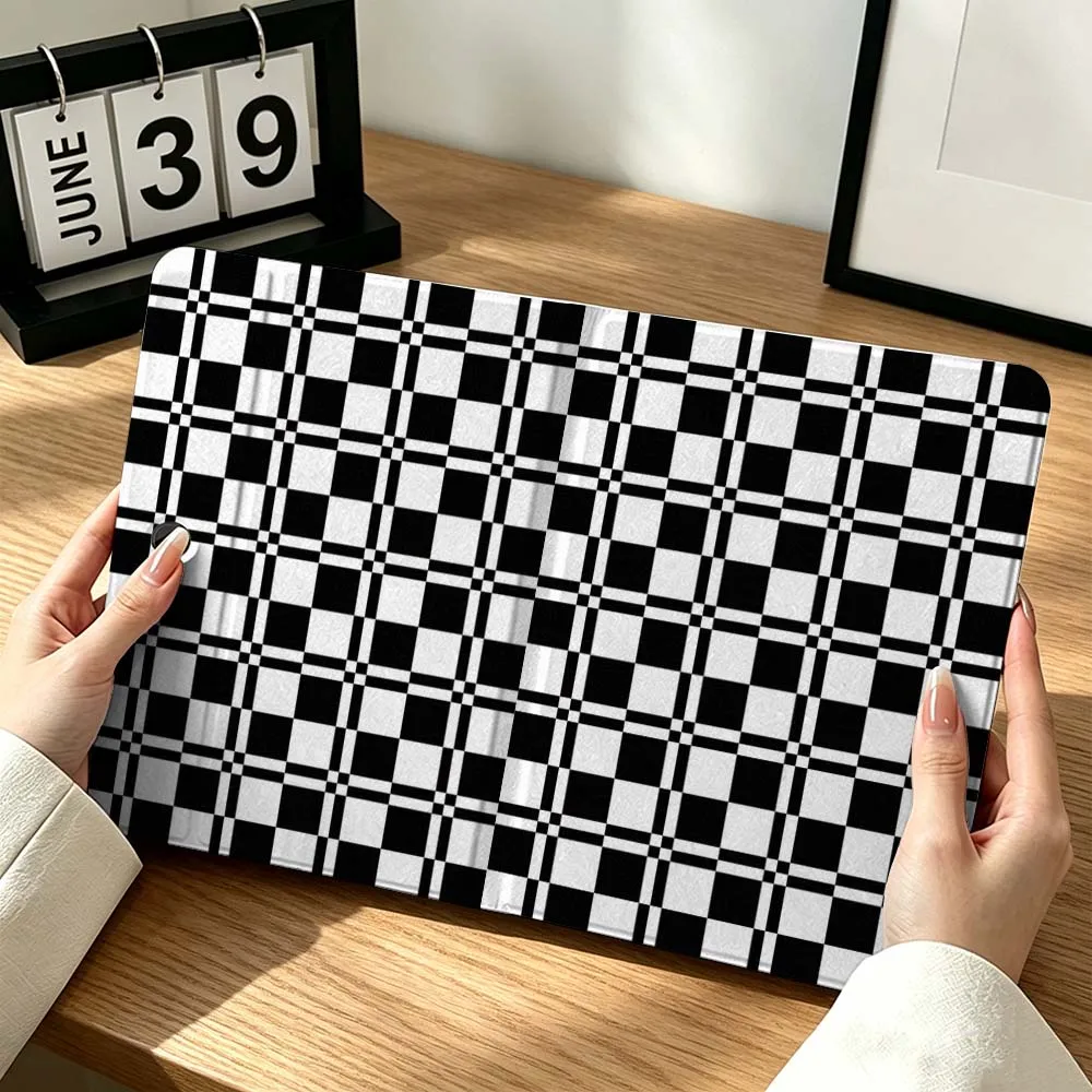 Black White Checker Pattern For OPPO VIVO IQOO OnePlus Realme Infinix Pad Pro 13 12.1 11.61 11.4 11 inch Tablet Case Gift