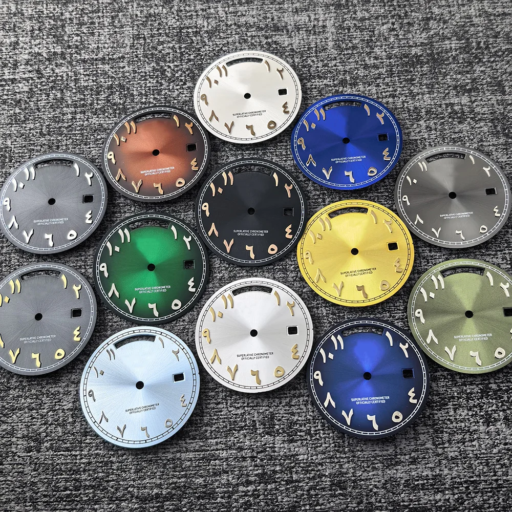 Digital 31MM dial Arabic non luminous S dial mechanical watch modified with multiple colors suitable for installing 8285 movemen